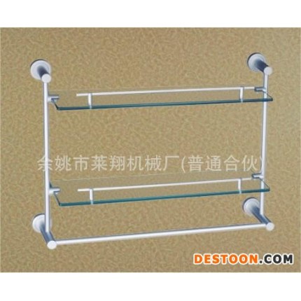 廠方直銷 雙層玻璃置物架 太空鋁 毛巾架，廚房，衛(wèi)浴用品