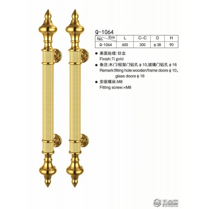歐式五金拉手 玻璃門把手 豪華拉手 工藝?yán)?扶手 Q-1064廠家直銷可定制