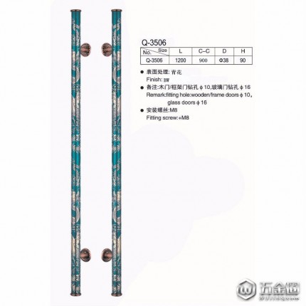 直銷 不銹鋼絲印玻璃門拉手 酒店大門拉手 玻璃門拉手Q-3506