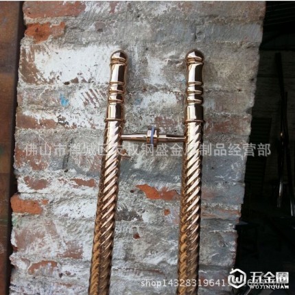 實(shí)木門歐式古銅拉手  玻璃門4MM實(shí)心扁拉絲不銹鋼大門拉手