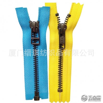 供應(yīng)YKK5號煙槍色金屬拉鏈 家紡服裝箱包口袋拉鎖 ykk拉鏈直銷 滿包郵