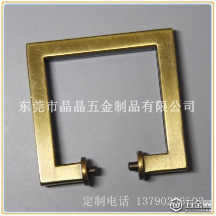 來圖訂制金屬把手 鋅合金拋光電鍍櫥柜拉手，黃銅U型五金拉手