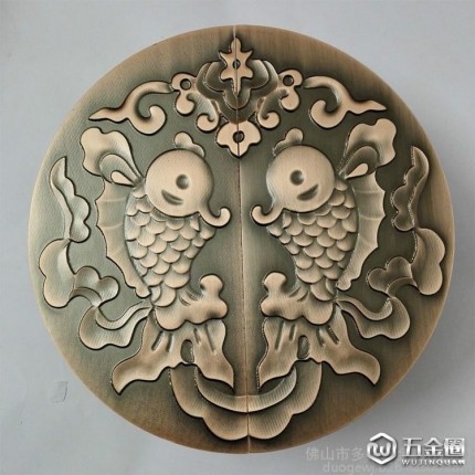 廠家直銷雕刻魚形拉手半圓魚形大拉手別墅木門酒店豪華不銹鋼拉手