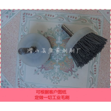 帶桿圓盤刷 尼龍絲清洗圓盤刷 磨料絲氧化鋁除毛刺盤刷 圓盤刷