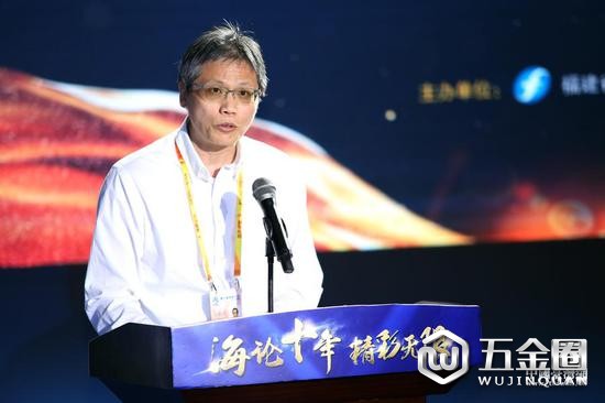 臺(tái)灣聯(lián)合報(bào)股份有限公司總經(jīng)理方桃忠致辭。（中國(guó)臺(tái)灣網(wǎng) 袁楚 攝）