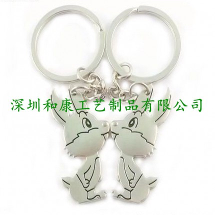 金屬卡通鑰匙扣定制 情侶贈(zèng)送卡通人物鑰匙扣 愛(ài)心鑰匙扣掛件