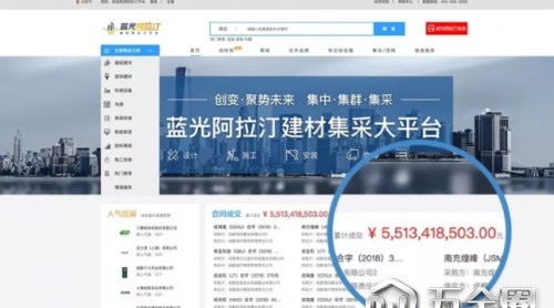 藍光阿拉汀首 個線下展銷廳正式啟用,開啟“建材采購”新體驗